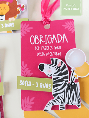 Etiquetas lembranças | 10 Unid - Tema Safari - Stay Wild Girl