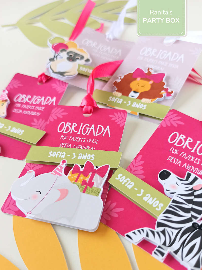 Etiquetas lembranças | 10 Unid - Tema Safari - Stay Wild Girl 6