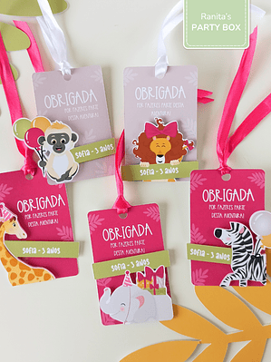 Etiquetas lembranças | 10 Unid - Tema Safari - Stay Wild Girl