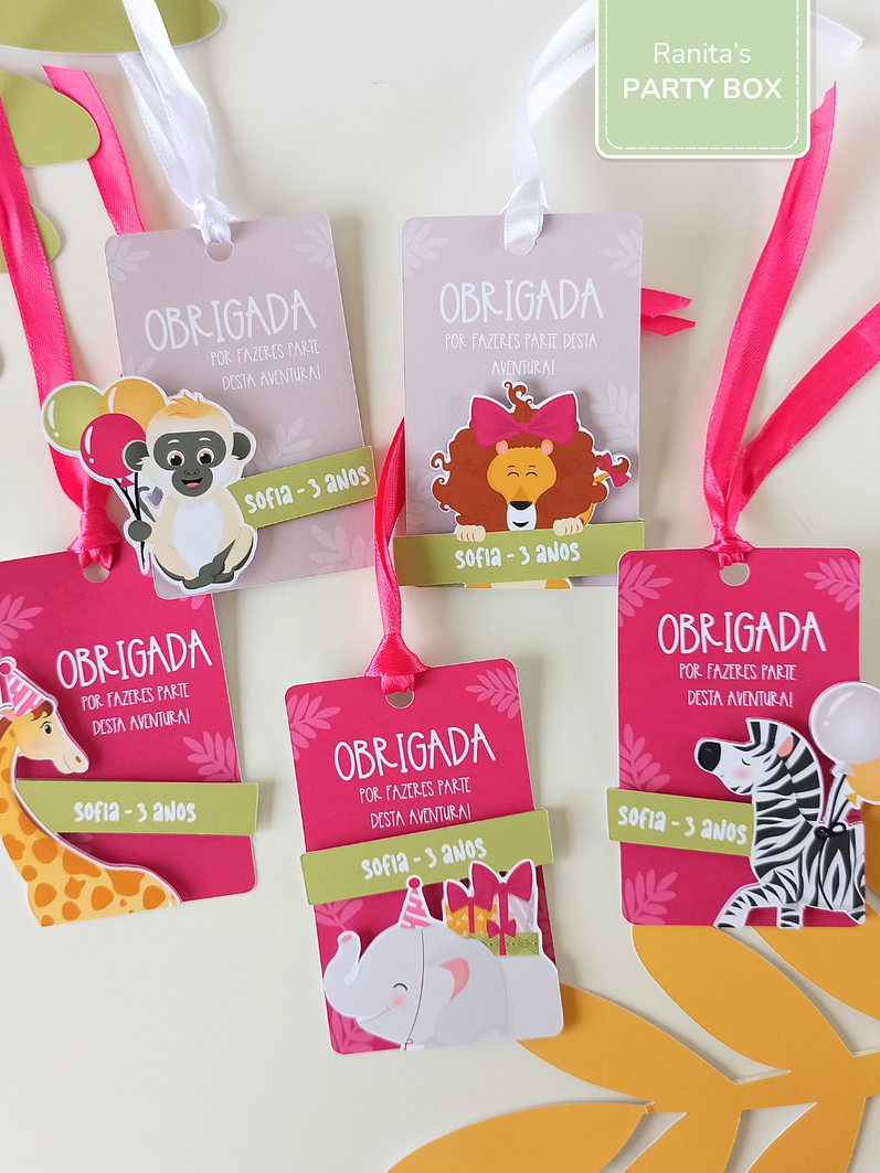 Etiquetas lembranças | 10 Unid - Tema Safari - Stay Wild Girl 1