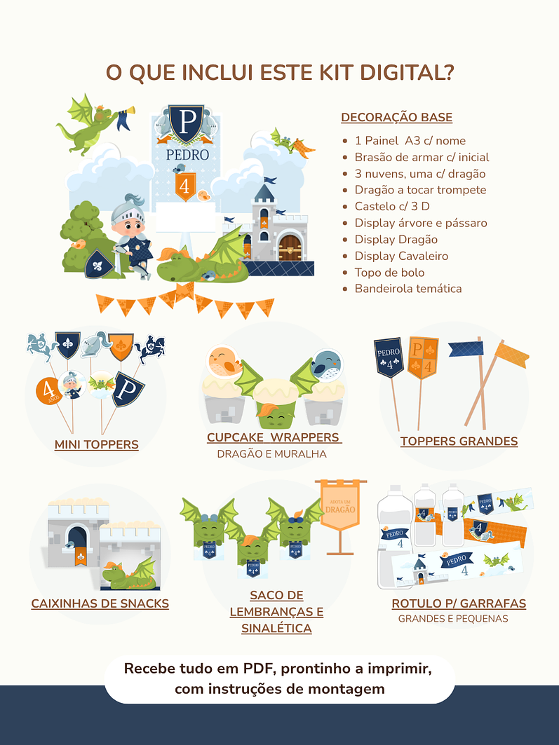  Kit Digital A3 - Festa Cavaleiros e Dragões 2