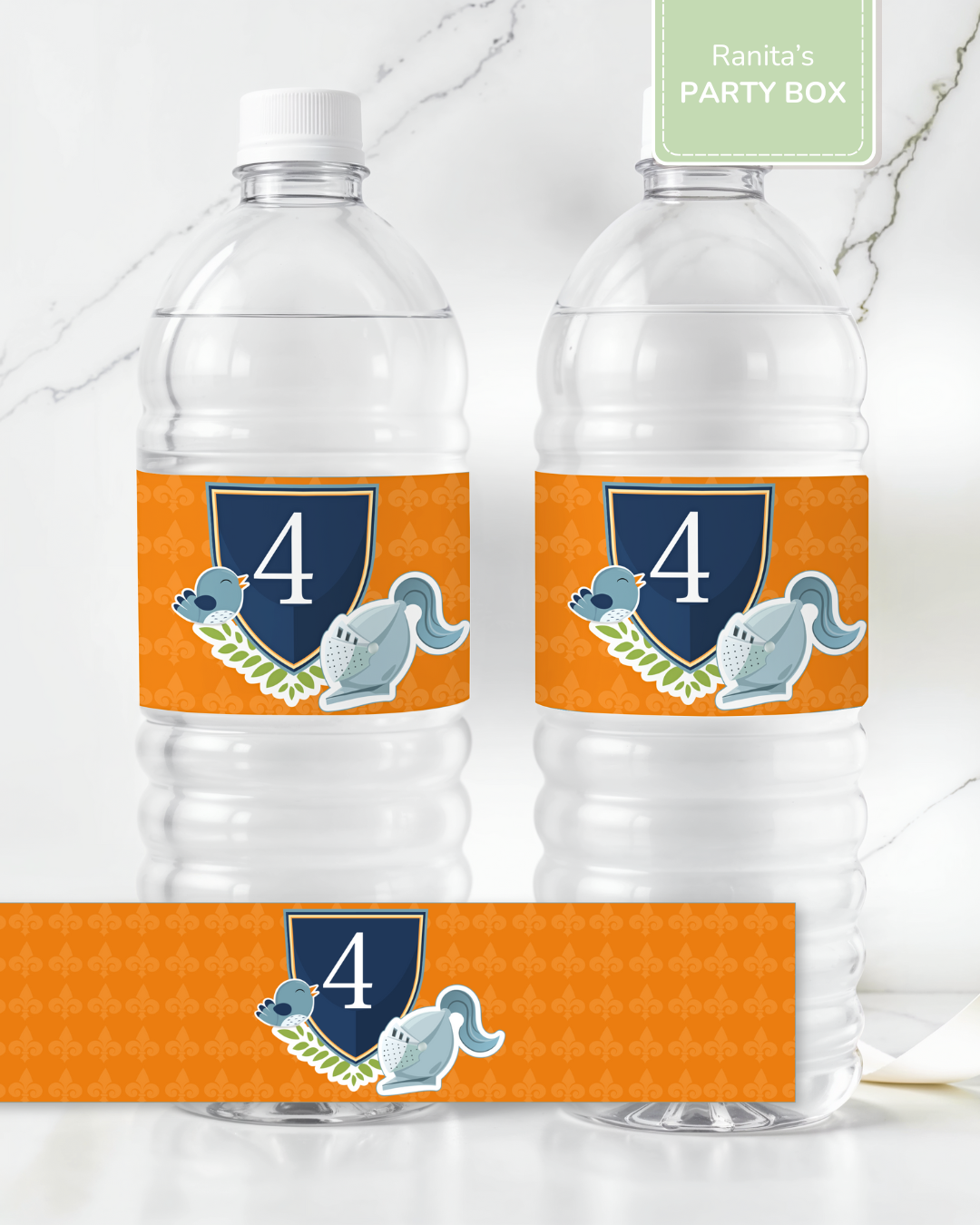 Rótulos garrafas personalizadas Peq.| 6 Unid. – Festa Cavaleiros e Dragões 5