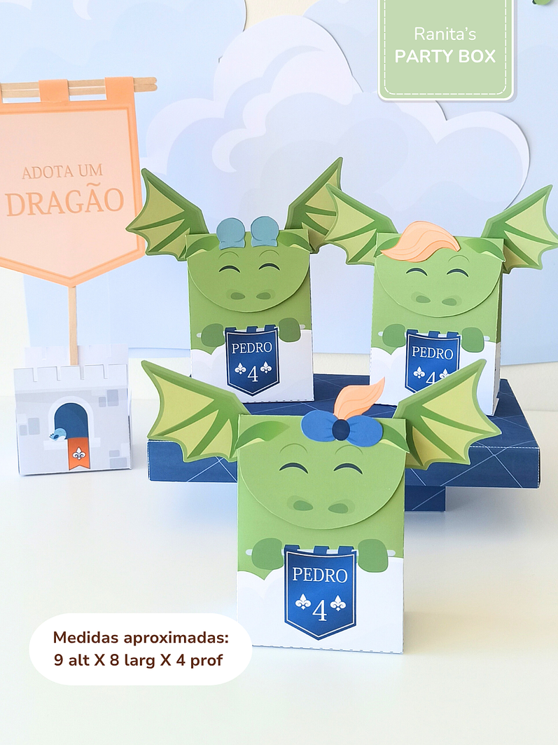 Saquinho pequeno Dragão - Festa Cavaleiros e Dragões 2