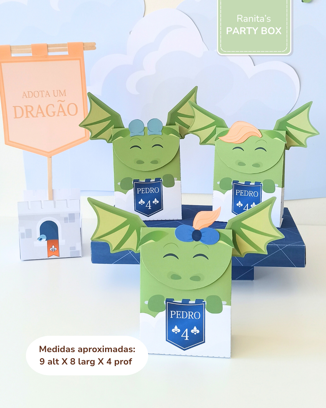 Saquinho pequeno Dragão - Festa Cavaleiros e Dragões 2