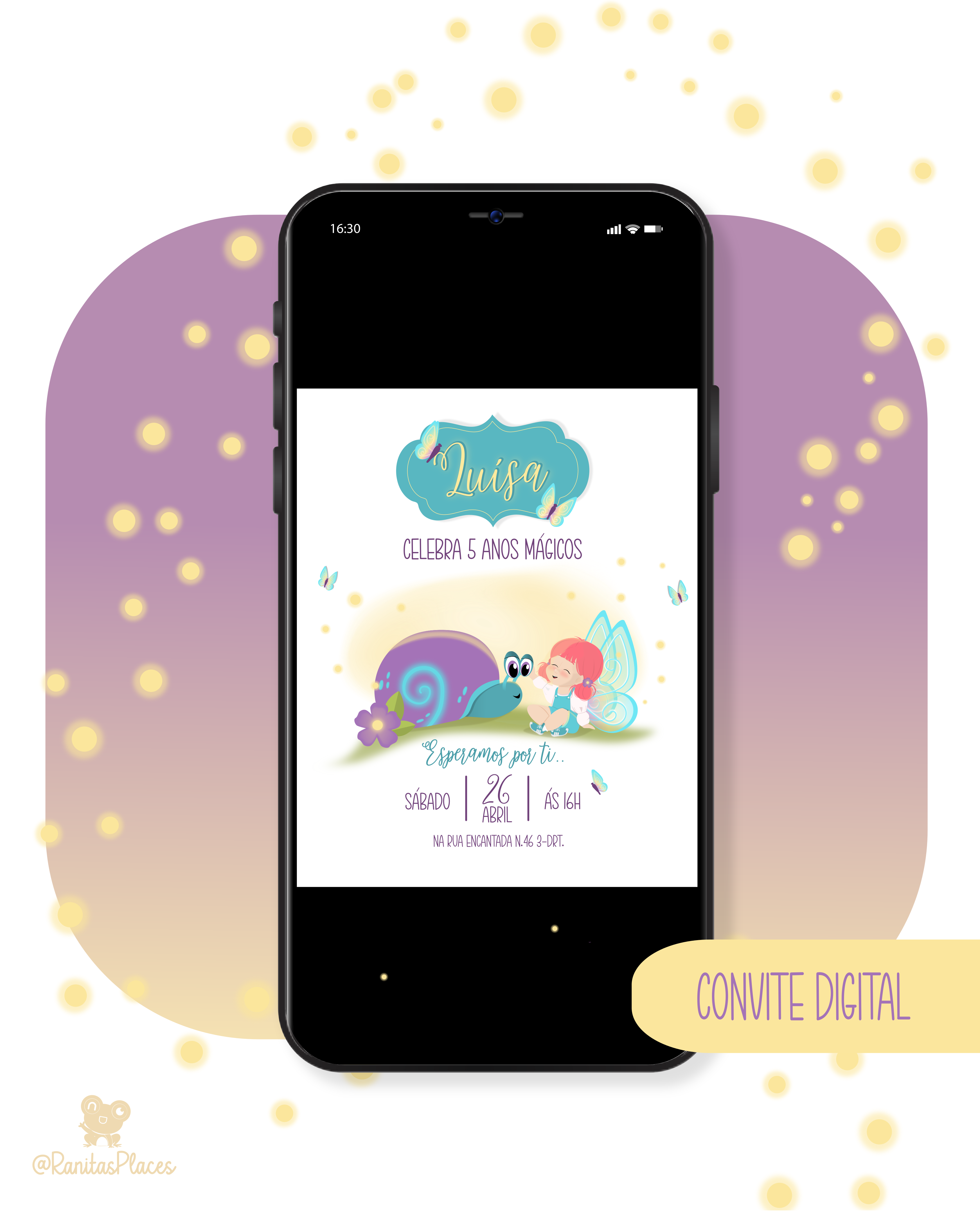 Convite digital PNG - Magia ao amanhecer 1