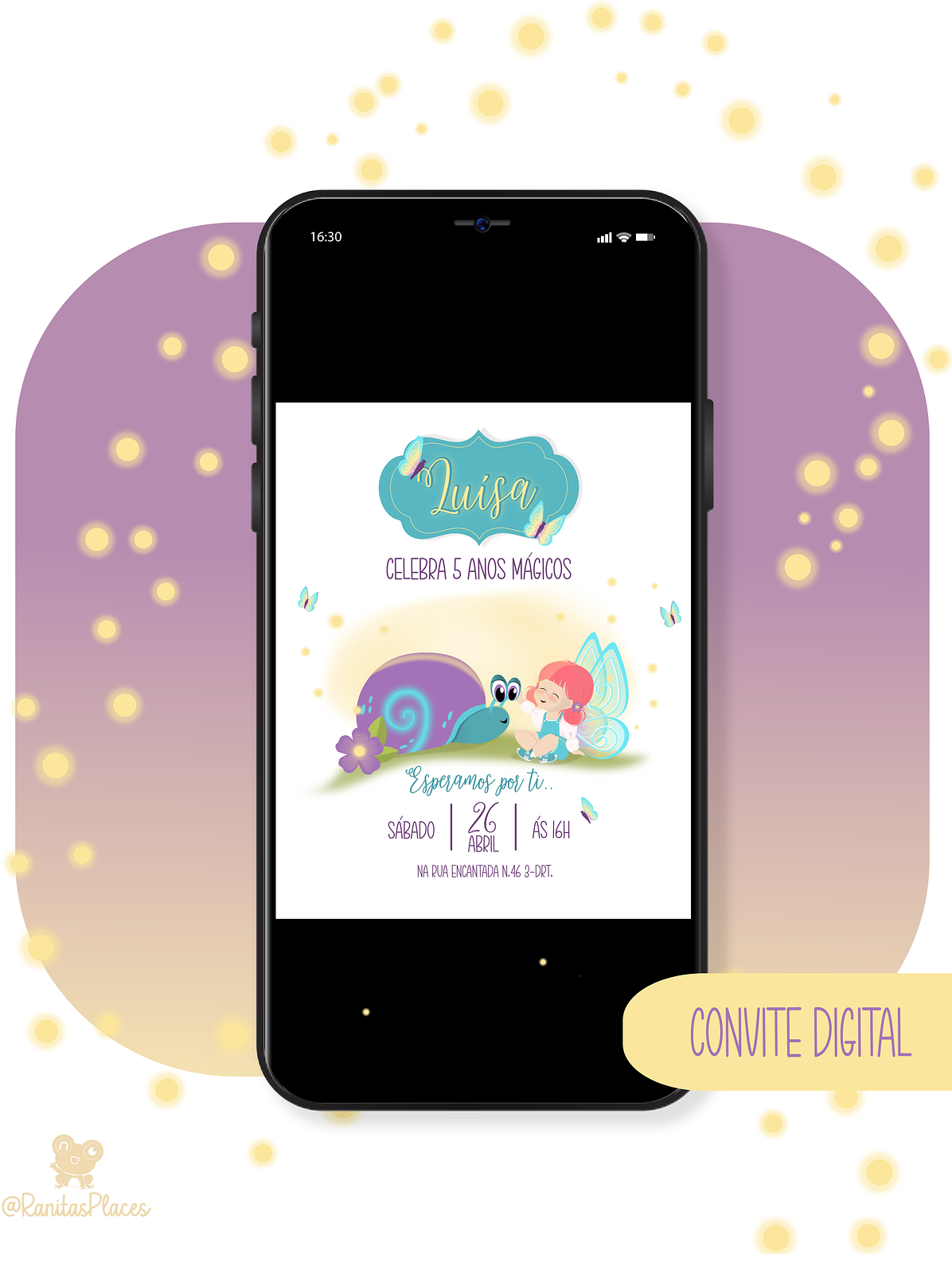 Convite digital PNG - Magia ao amanhecer 1