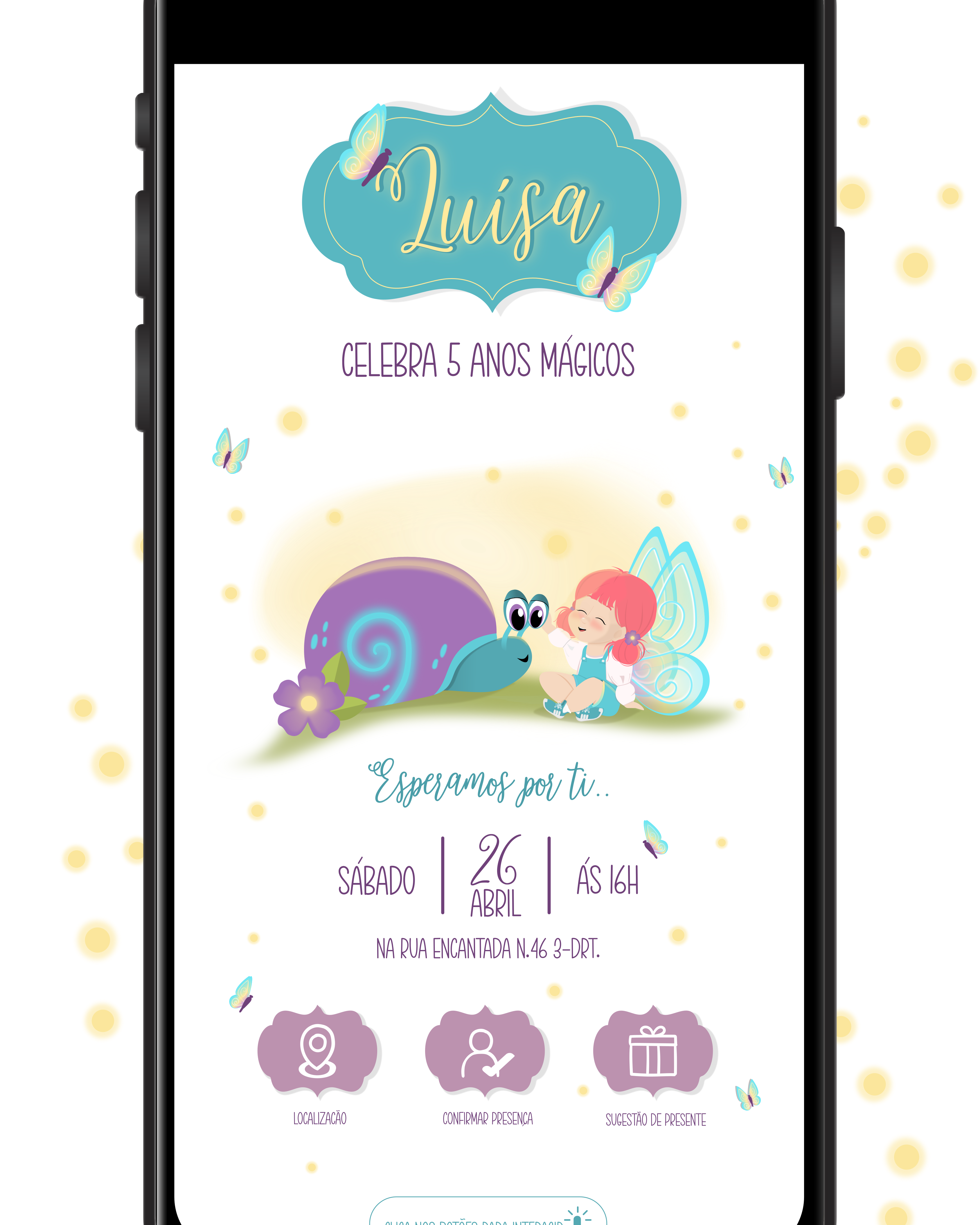 Convite digital interativo PDF - Magia ao amanhecer 2