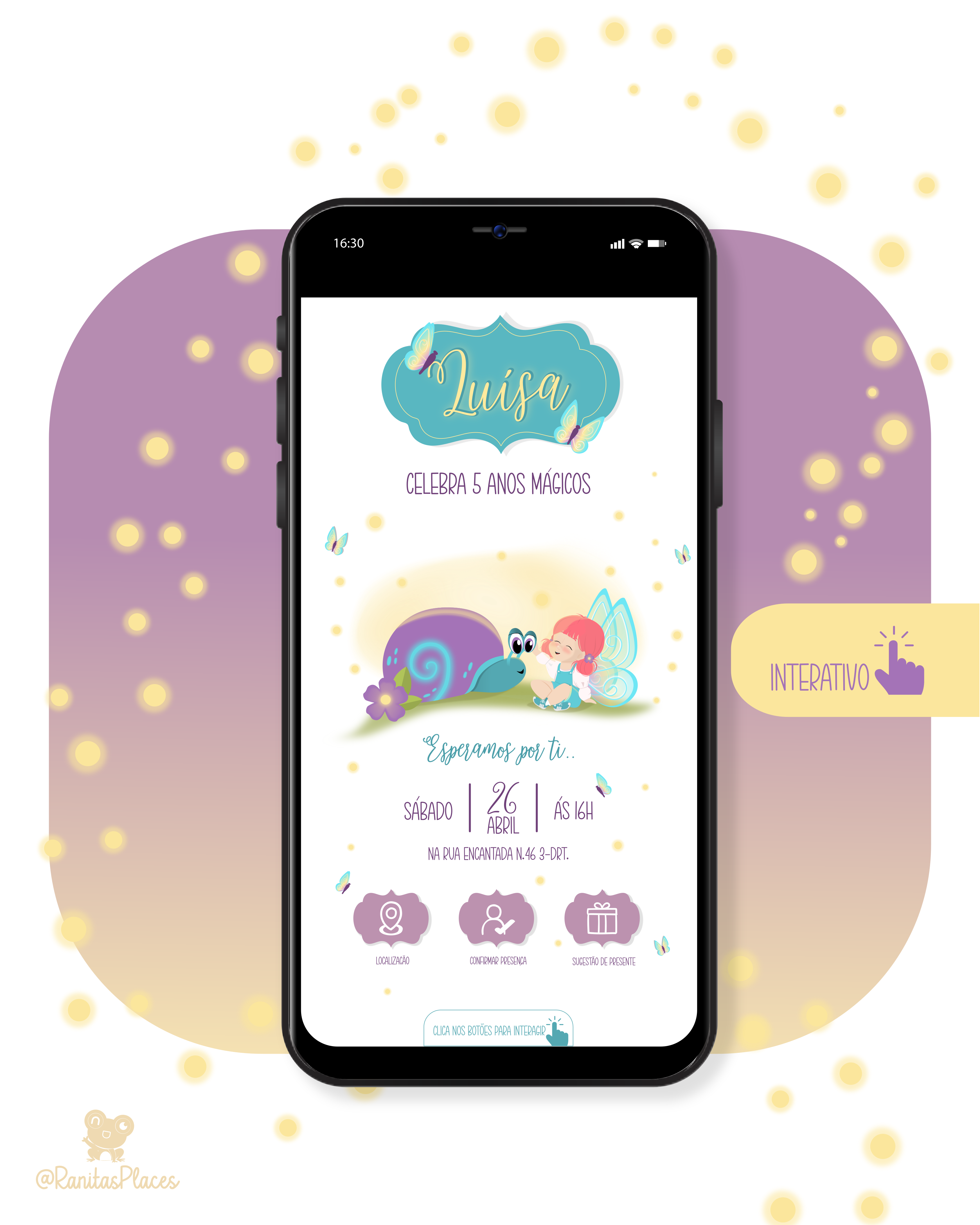 Convite digital interativo PDF - Magia ao amanhecer 3