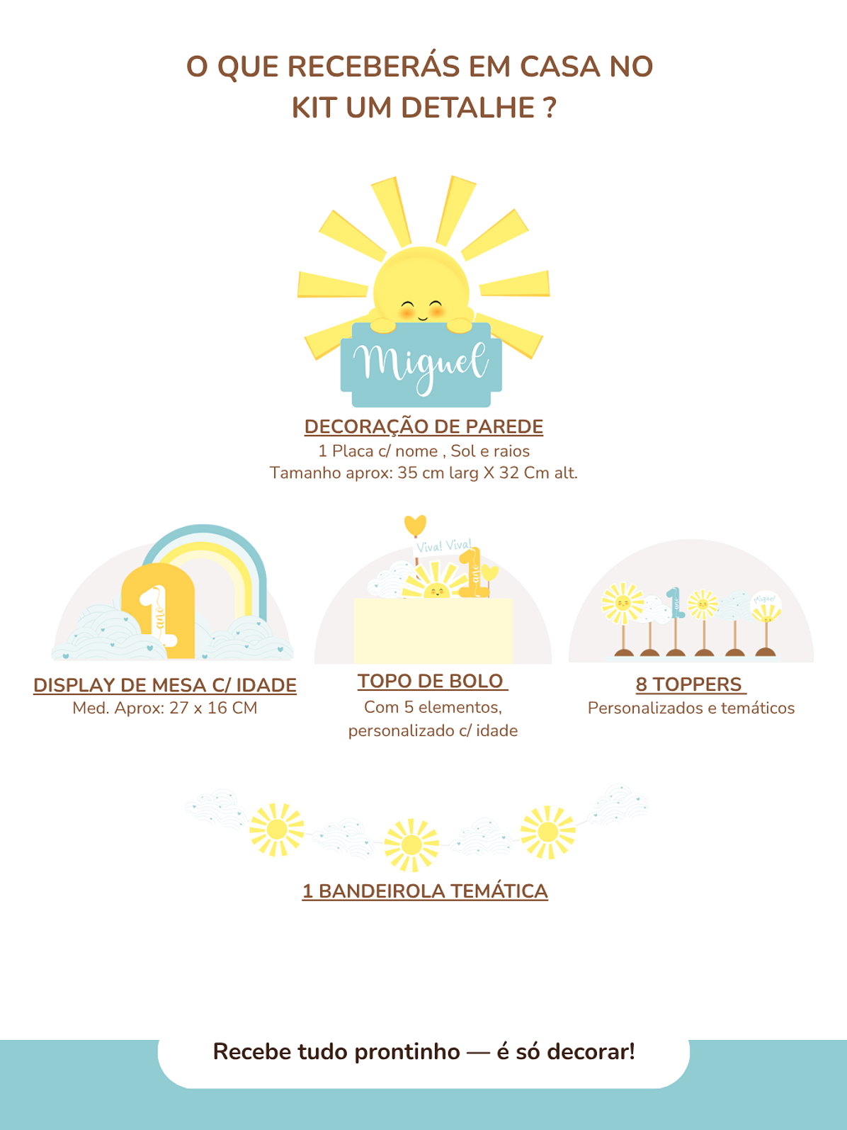 Kit de festa – Raio de Sol - Sunshine 8