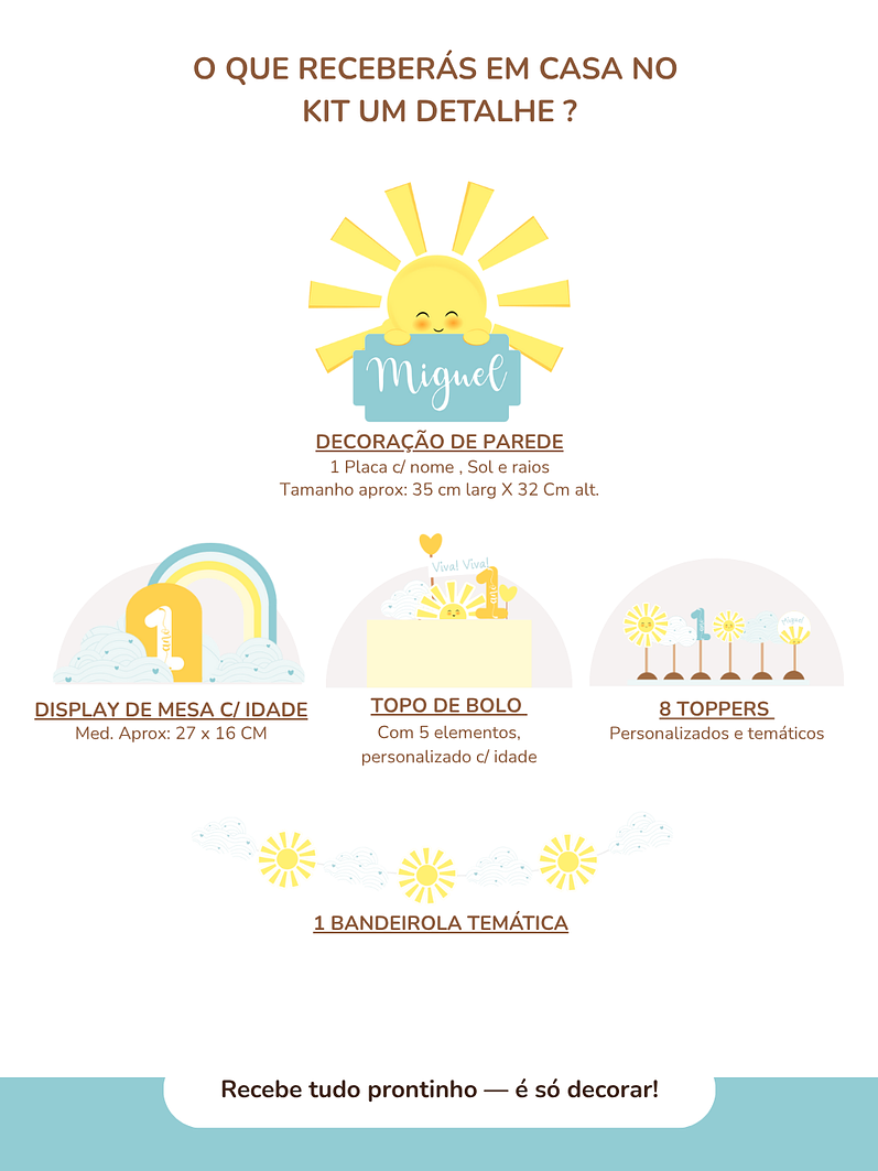 Kit de festa – Raio de Sol - Sunshine 8
