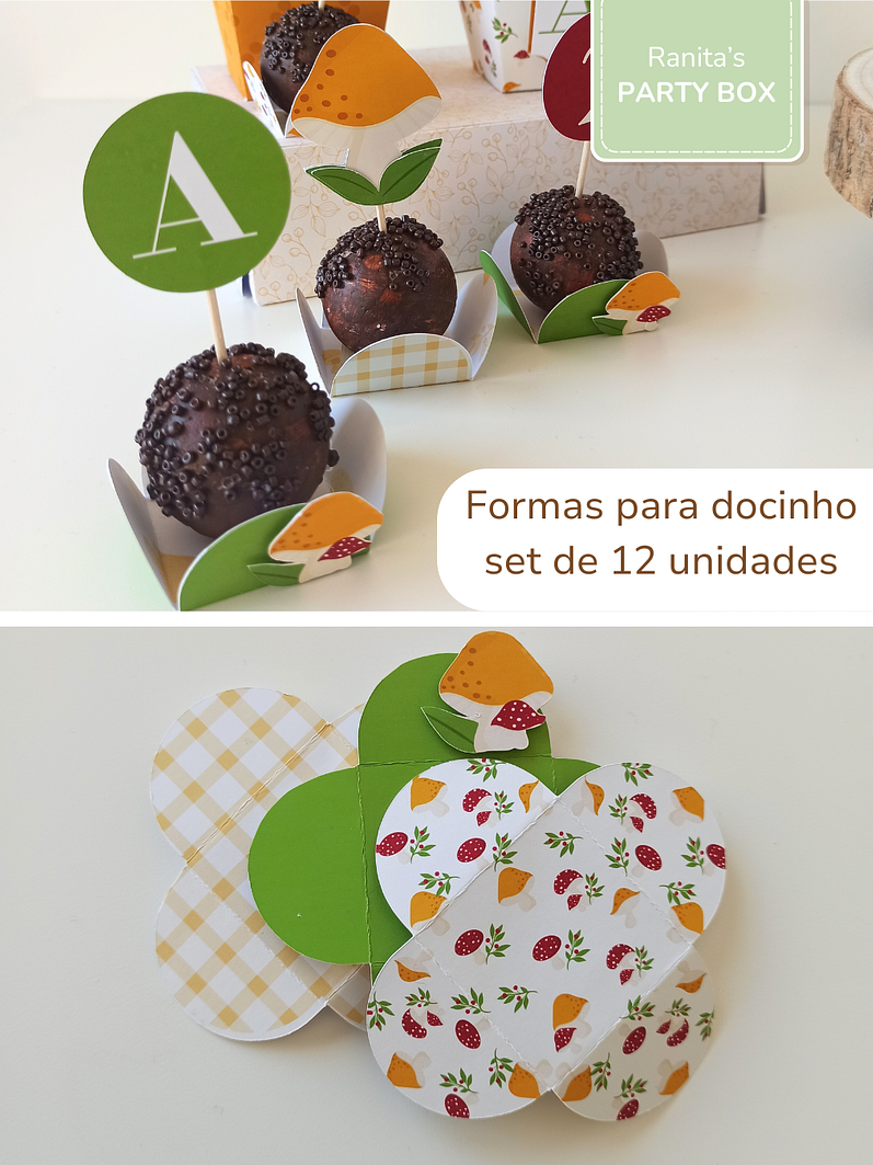 Formas p/ docinhos | 12 Unid. – Festa Cogumelos 1