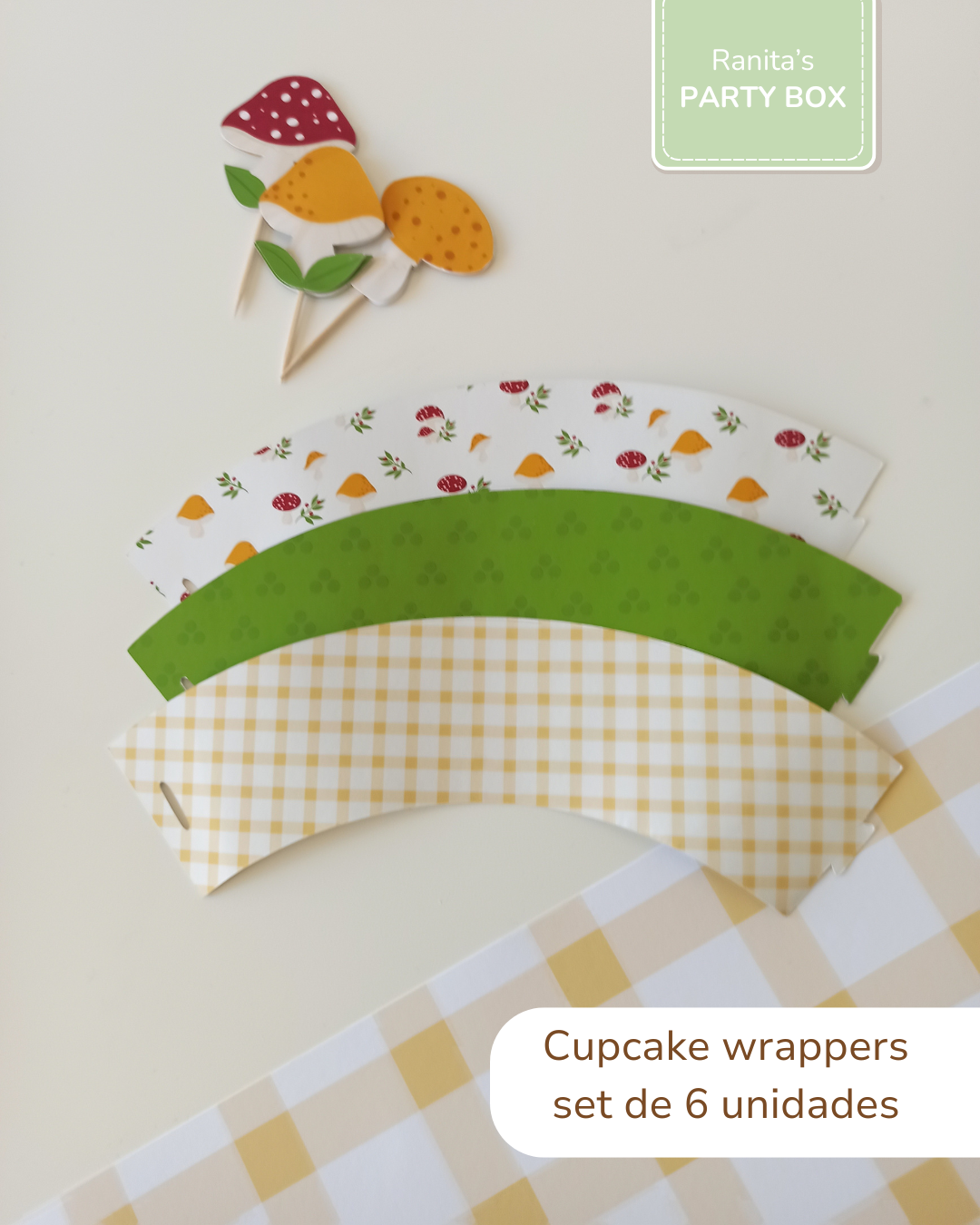 Cupcake wrappers | 6 Unid. . – Festa Cogumelos  1