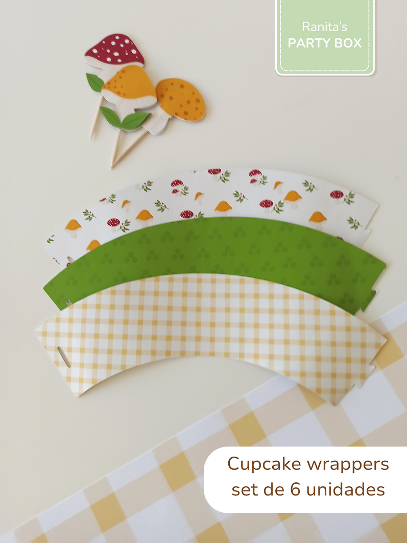 Cupcake wrappers | 6 Unid. . – Festa Cogumelos  1
