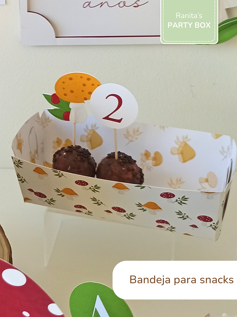 Bandeja de snacks | 2 Unid. - Tema Cogumelos 1