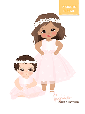 Ilustração Personalizada | 2 pessoas - Corpo inteiro