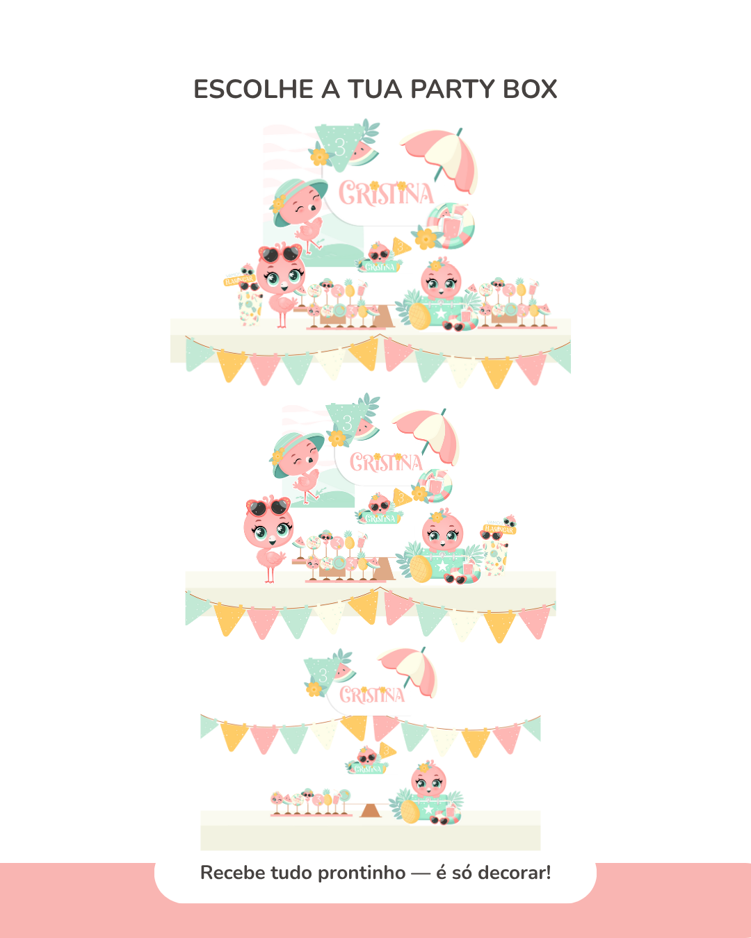 Kit de festa – Flamingos de Verão 2