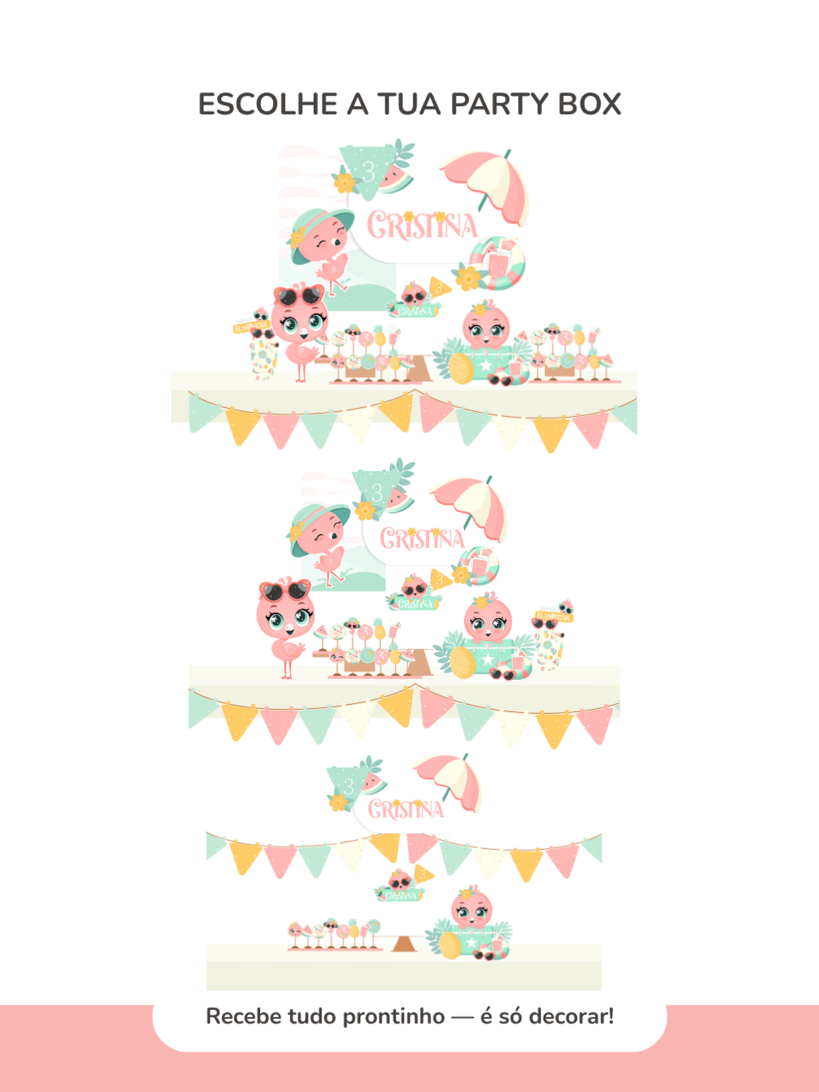Kit de festa – Flamingos de Verão 2