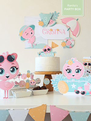 Kit de festa – Flamingos de Verão