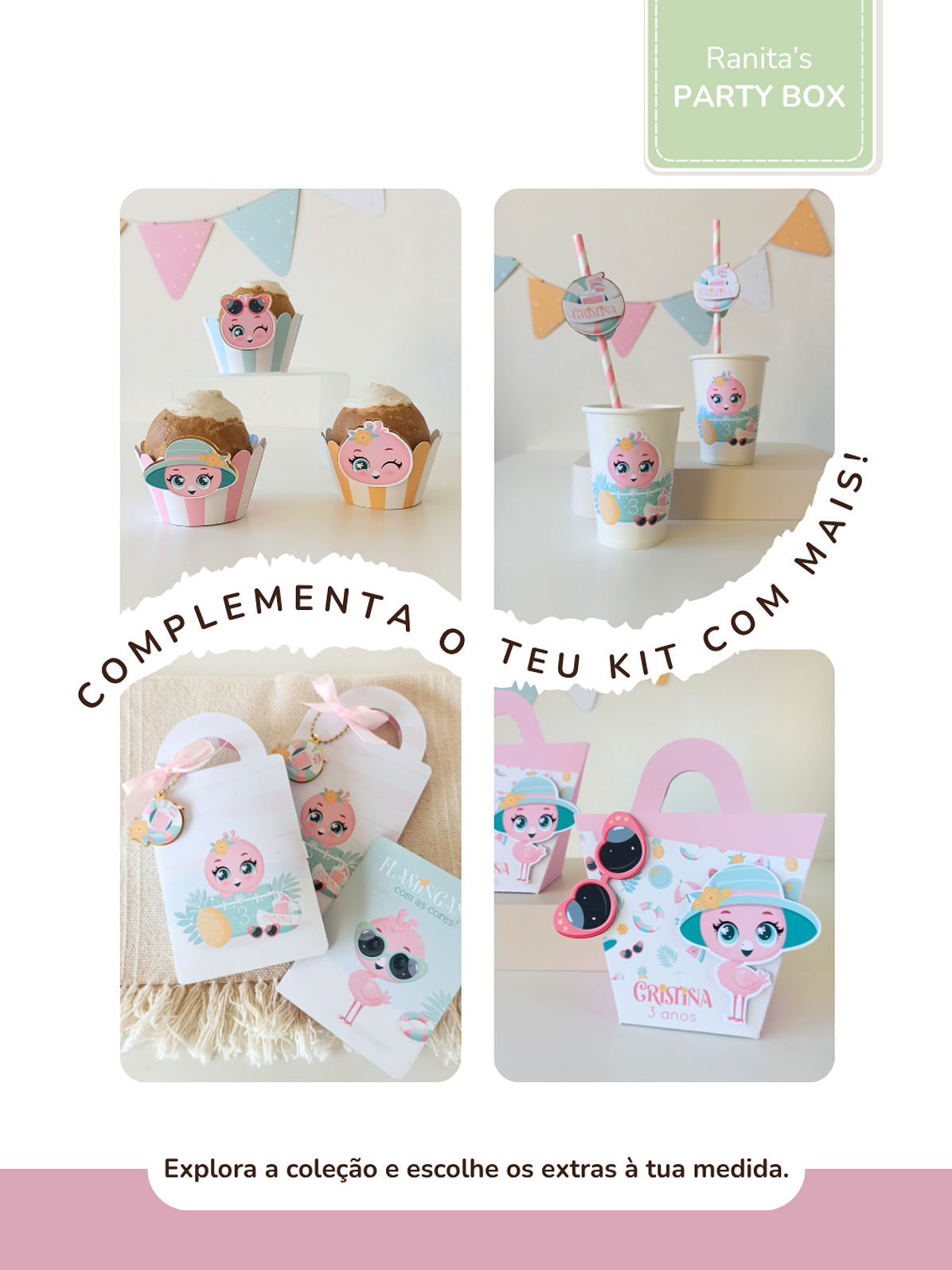 Kit de festa – Flamingos de Verão 12