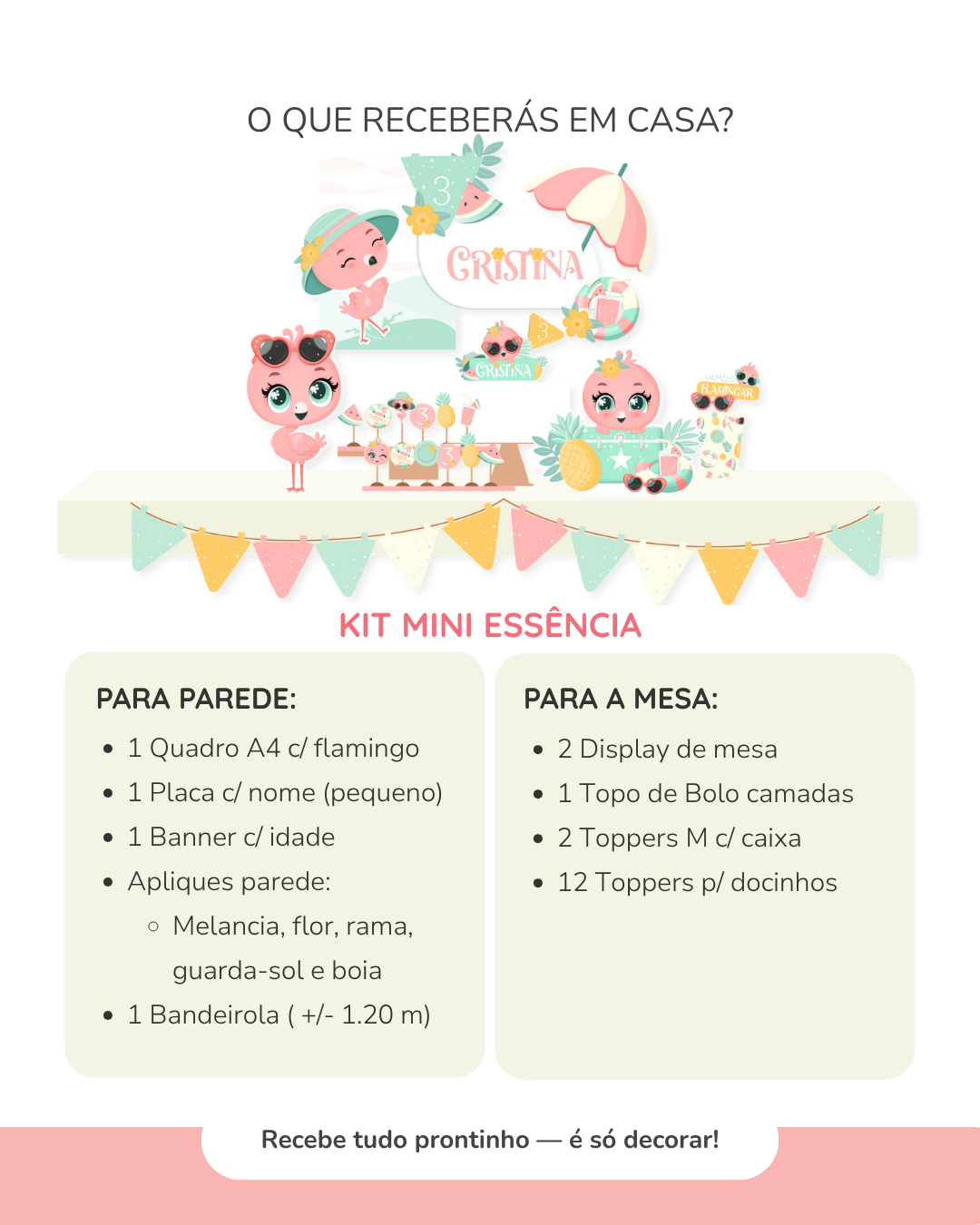 Kit de festa – Flamingos de Verão 4