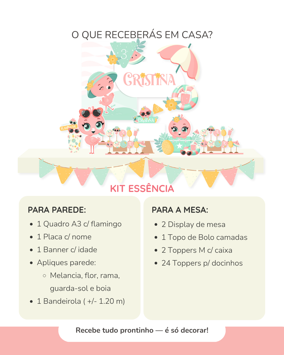 Kit de festa – Flamingos de Verão 5