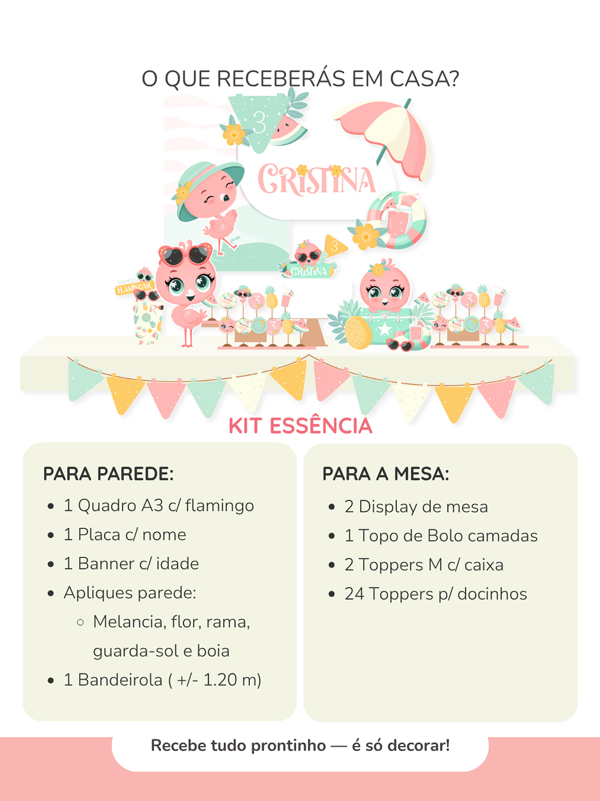 Kit de festa – Flamingos de Verão 5
