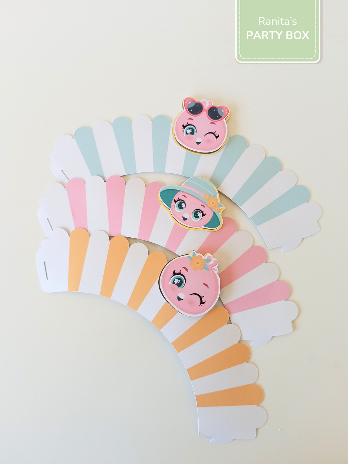 Cupcake Wrappers C/ aplique | 6 Unid. – Festa Flamingos de Verão 2