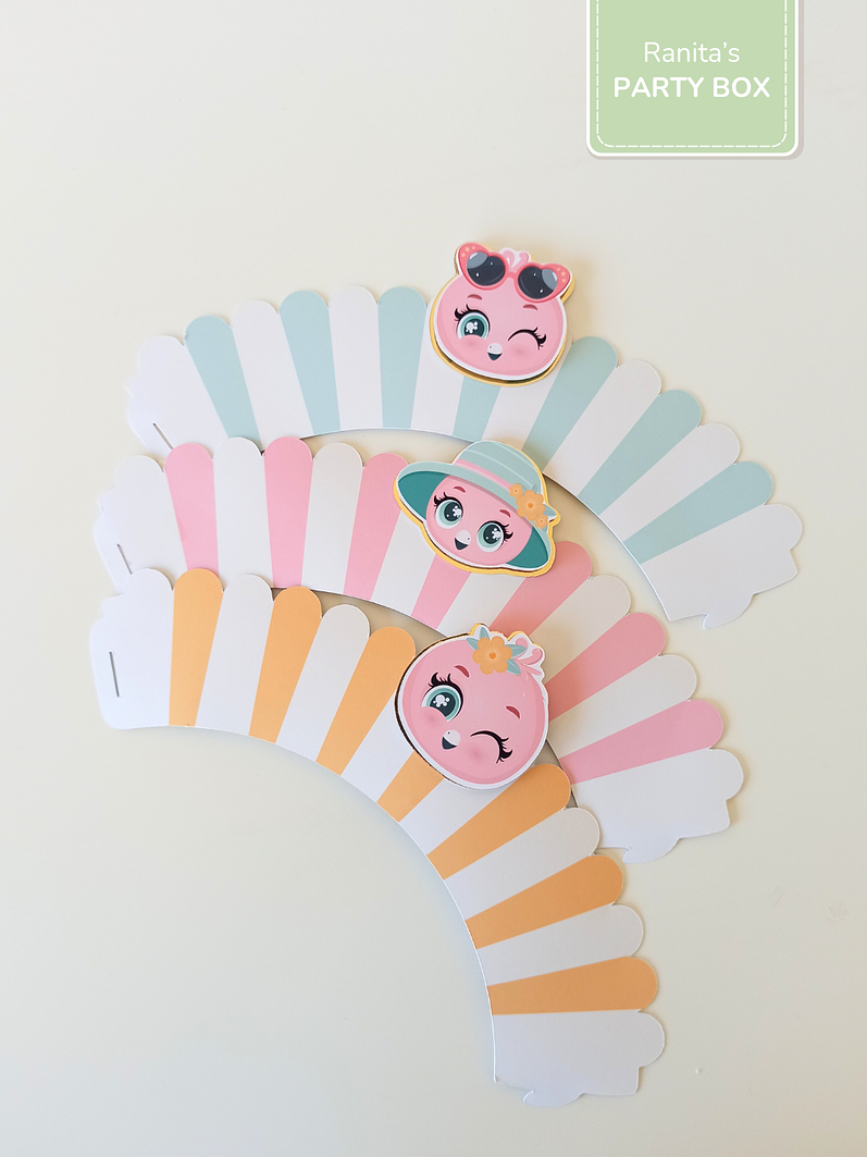 Cupcake Wrappers C/ aplique | 6 Unid. – Festa Flamingos de Verão 2