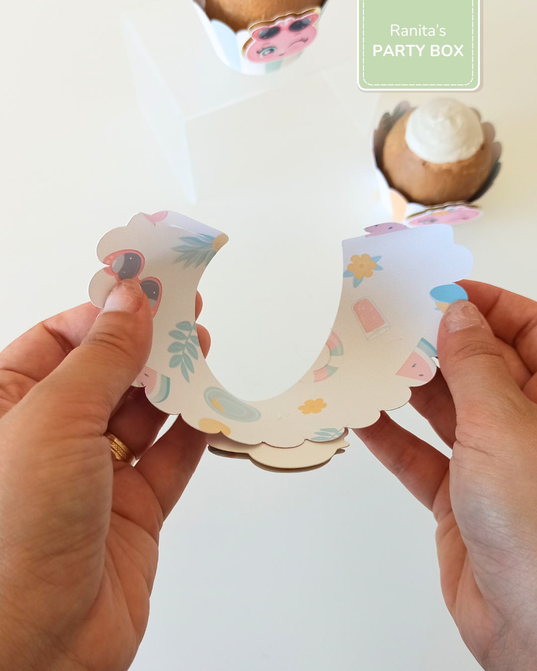 Cupcake Wrappers C/ aplique | 6 Unid. – Festa Flamingos de Verão 3