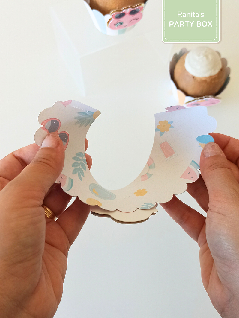 Cupcake Wrappers C/ aplique | 6 Unid. – Festa Flamingos de Verão 3