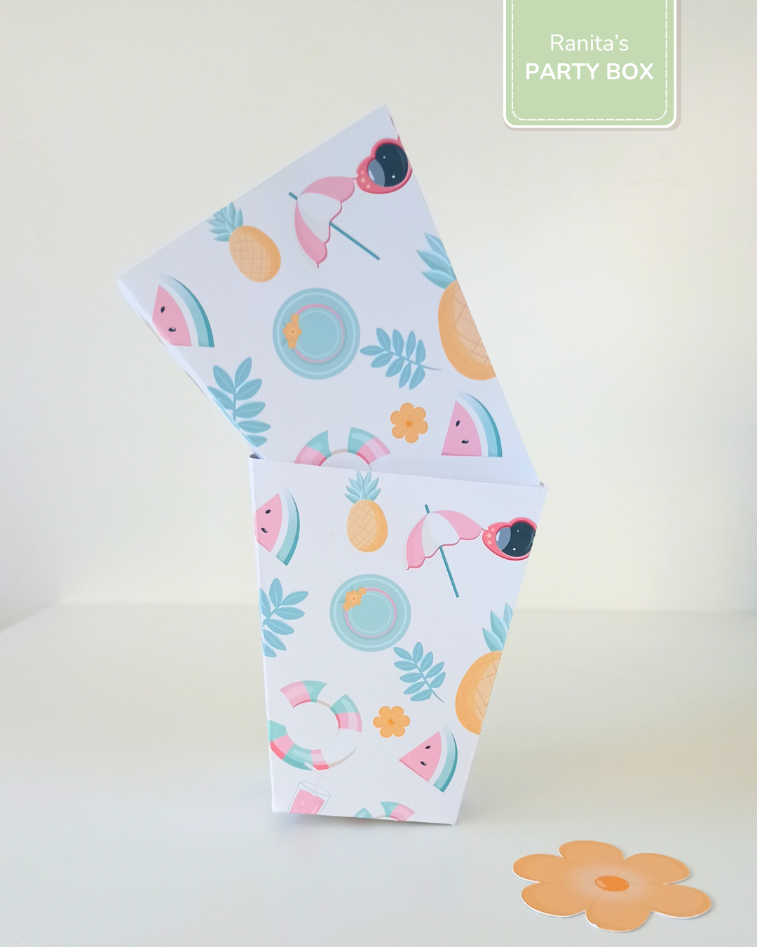 Caixas de pipocas | 2 Unid.  - Tema Flamingos de Verão 1