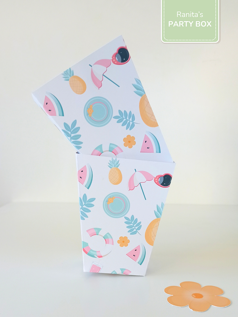 Caixas de pipocas | 2 Unid.  - Tema Flamingos de Verão 1