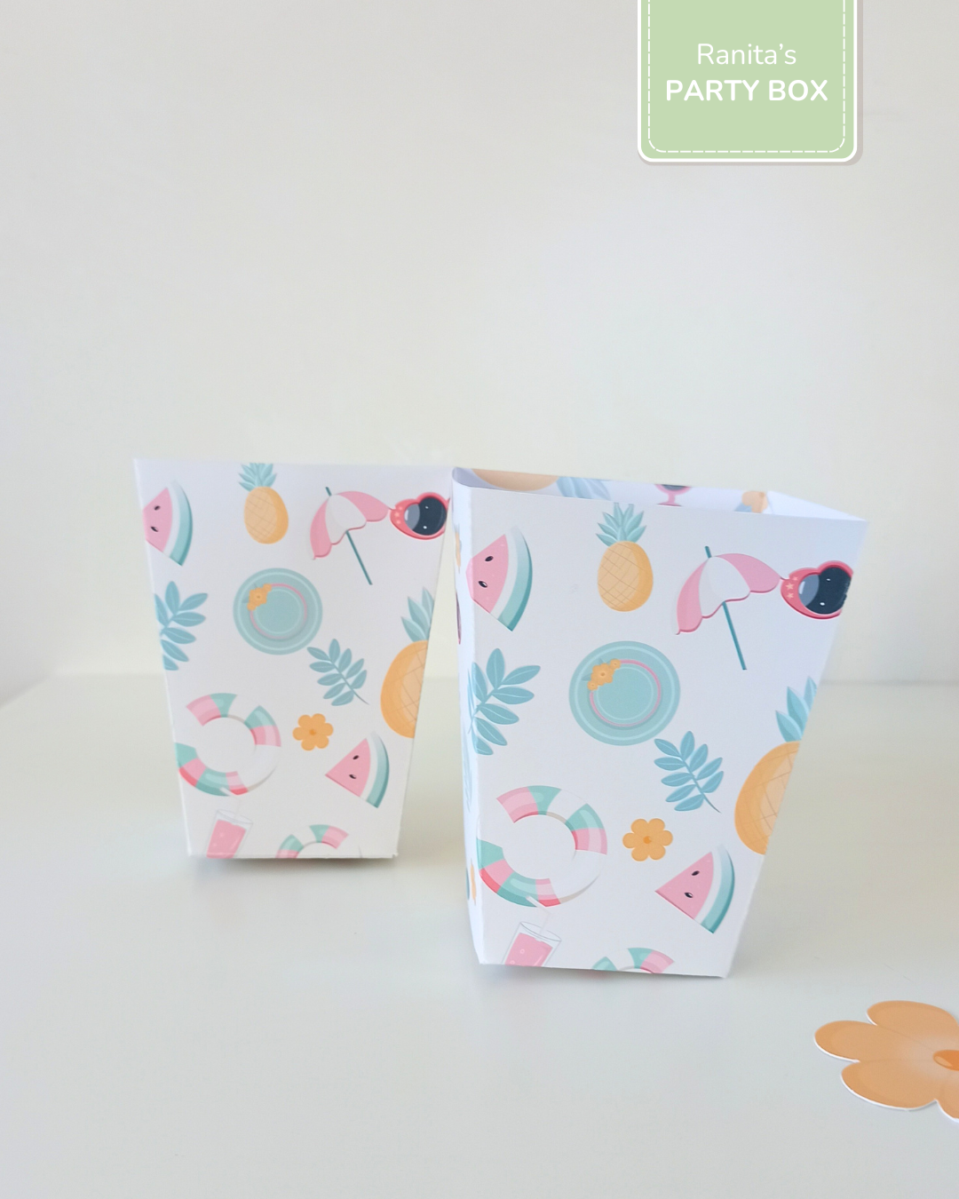 Caixas de pipocas | 2 Unid.  - Tema Flamingos de Verão 3