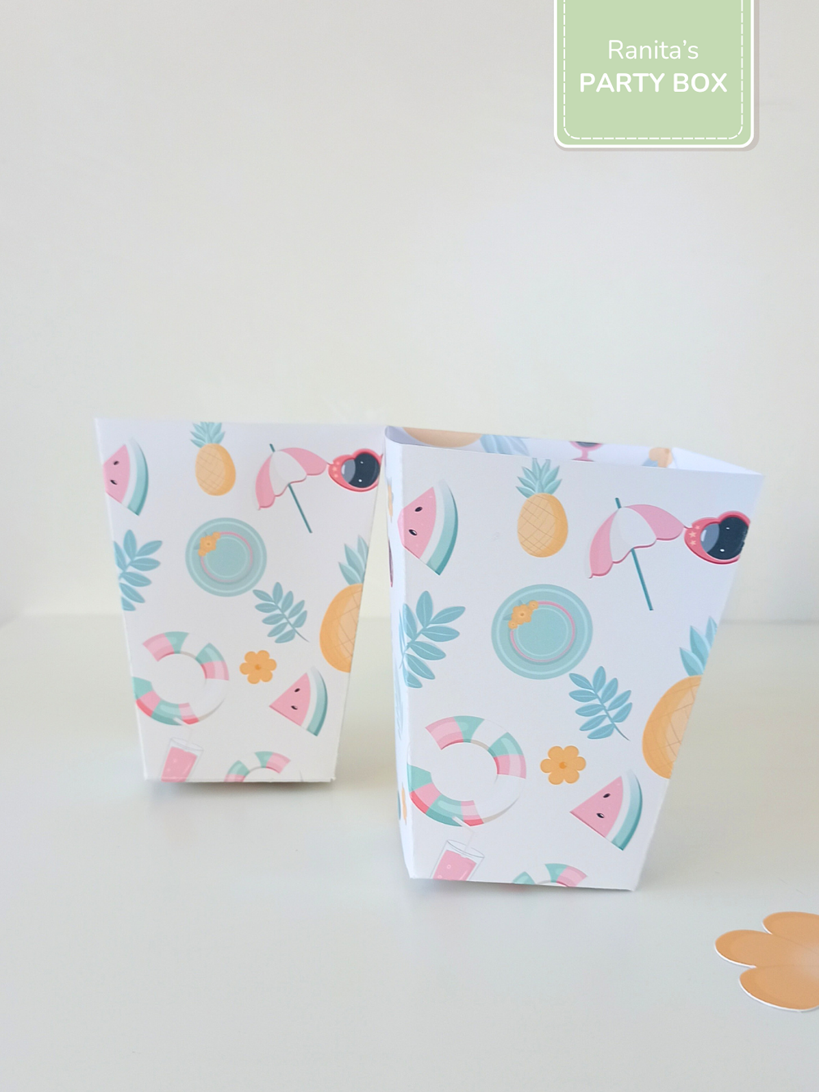 Caixas de pipocas | 2 Unid.  - Tema Flamingos de Verão 3