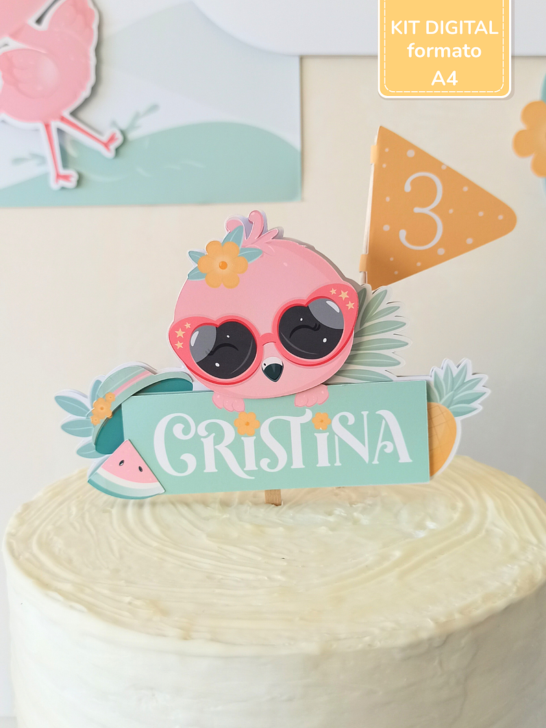  Kit Digital A4 | Festa Flamingos de Verão 2