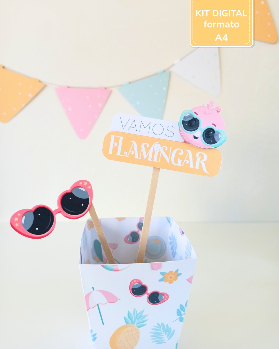  Kit Digital A4 | Festa Flamingos de Verão 3