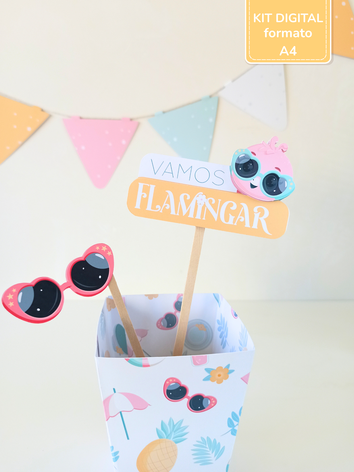  Kit Digital A4 | Festa Flamingos de Verão 3