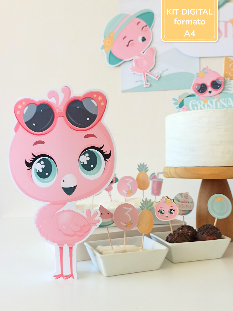  Kit Digital A4 | Festa Flamingos de Verão 6