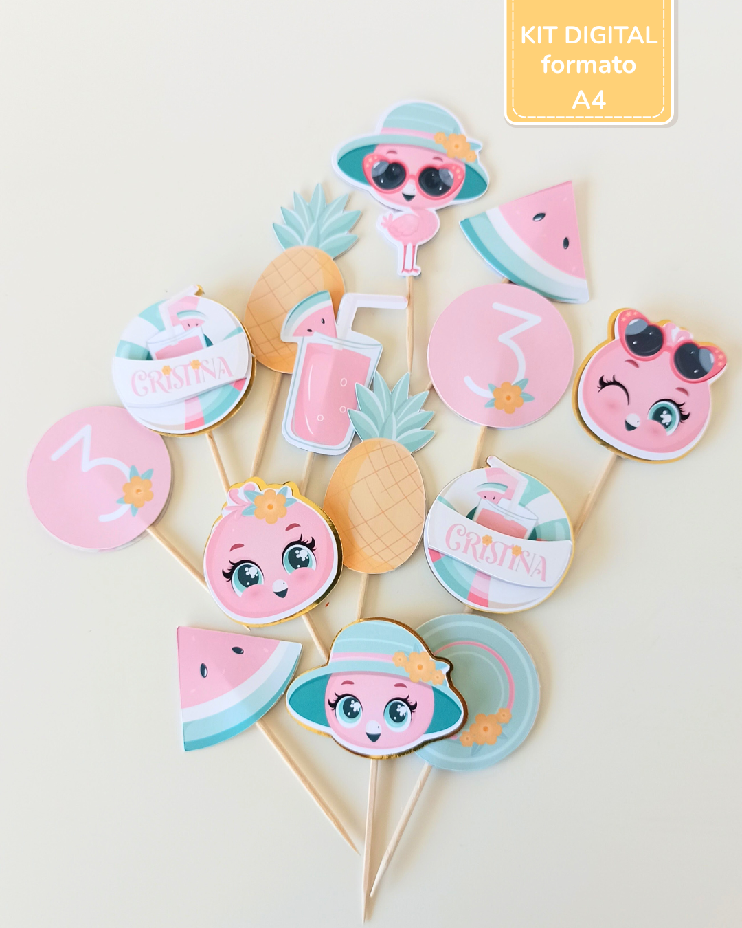  Kit Digital A4 | Festa Flamingos de Verão 10