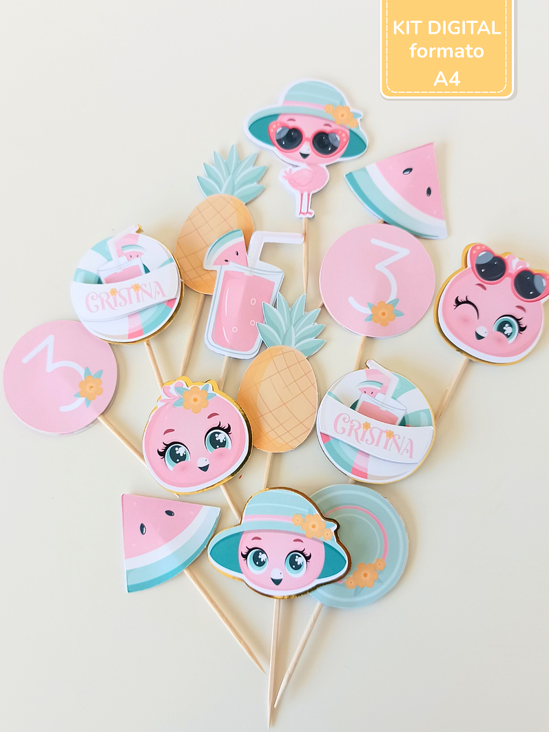  Kit Digital A4 | Festa Flamingos de Verão 10