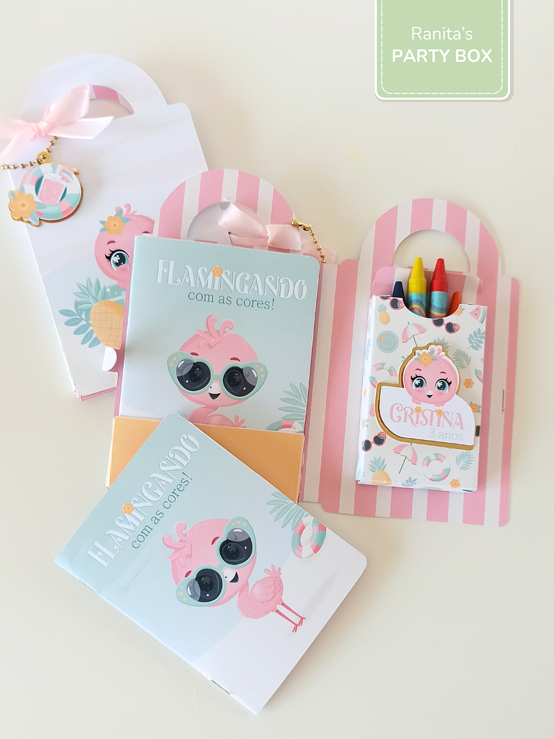Mini maleta de colorir - Festa Flamingo de Verão 3