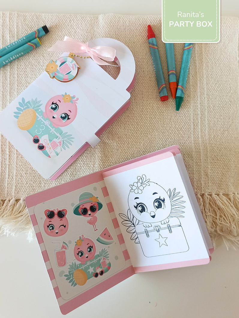 Mini maleta de colorir - Festa Flamingo de Verão 4