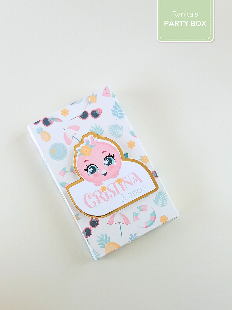 Caixinha de cores personalizada - Festa Flamingo de Verão 3