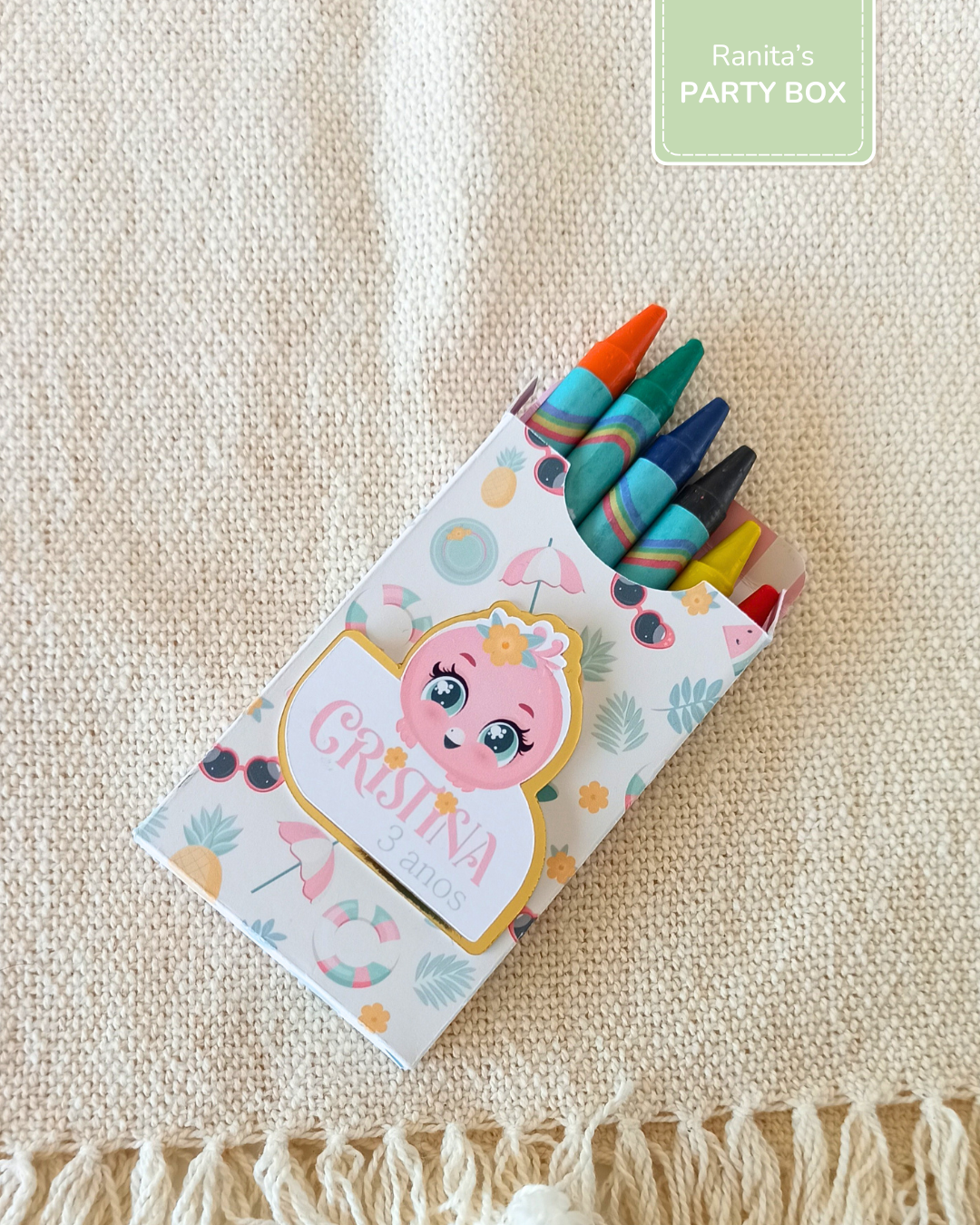 Caixinha de cores personalizada - Festa Flamingo de Verão 2