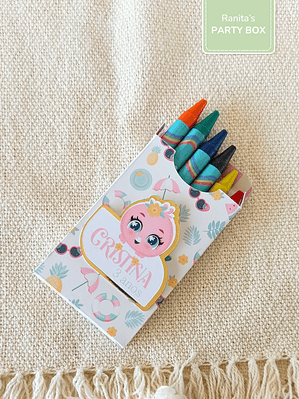 Caixinha de cores personalizada - Festa Flamingo de Verão