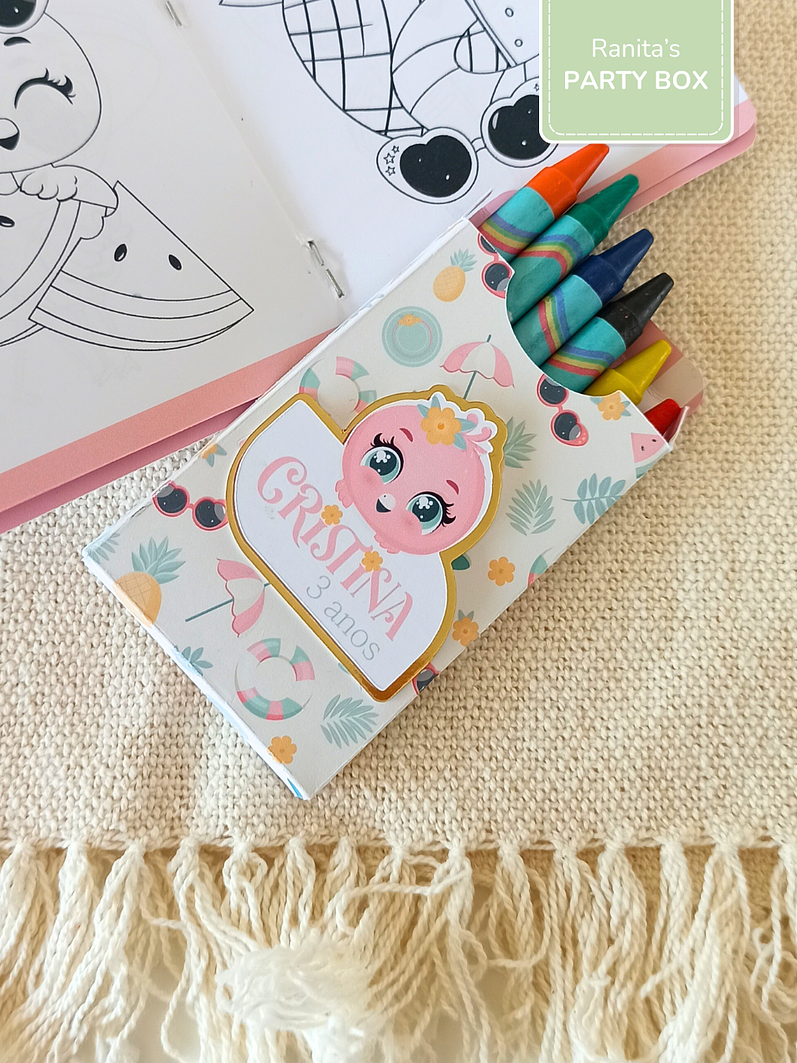 Caixinha de cores personalizada - Festa Flamingo de Verão 4