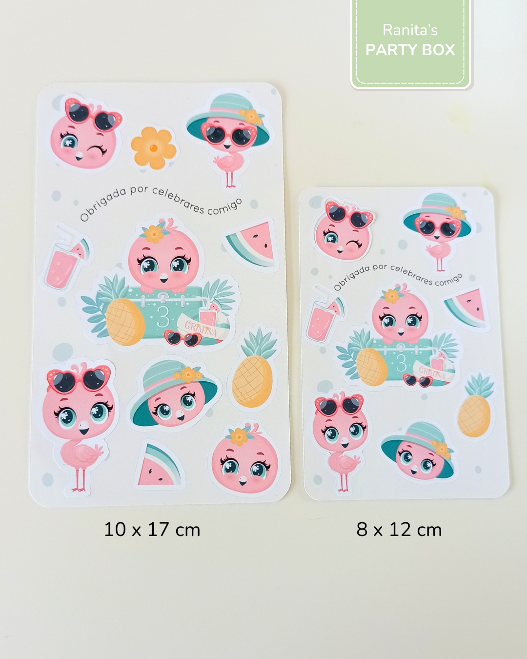 Folha de Stickes - Festa Flamingo de Verão 2