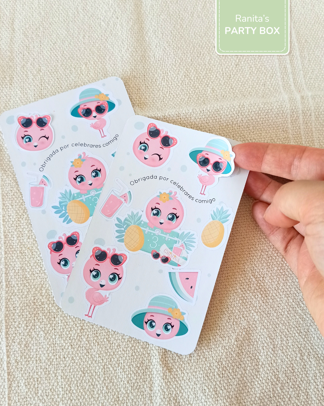 Folha de Stickes - Festa Flamingo de Verão 7