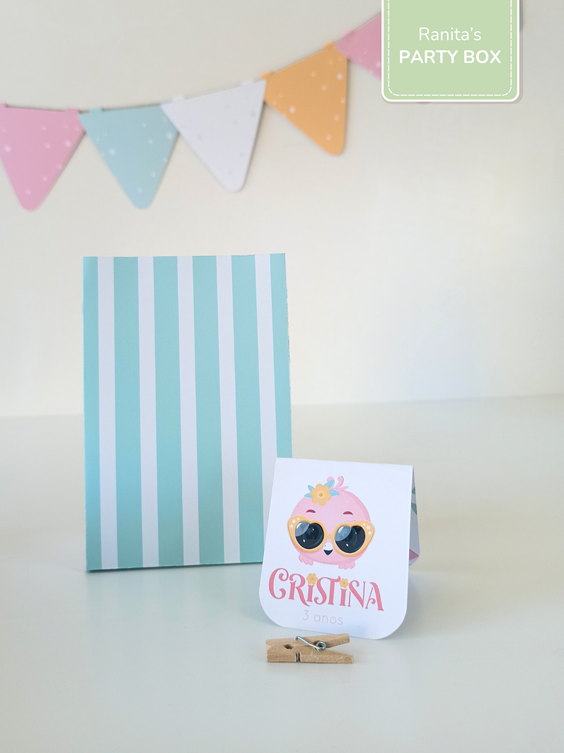 Saquinho de Lembrança c/ etiqueta – Festa Flamingos de Verão 4