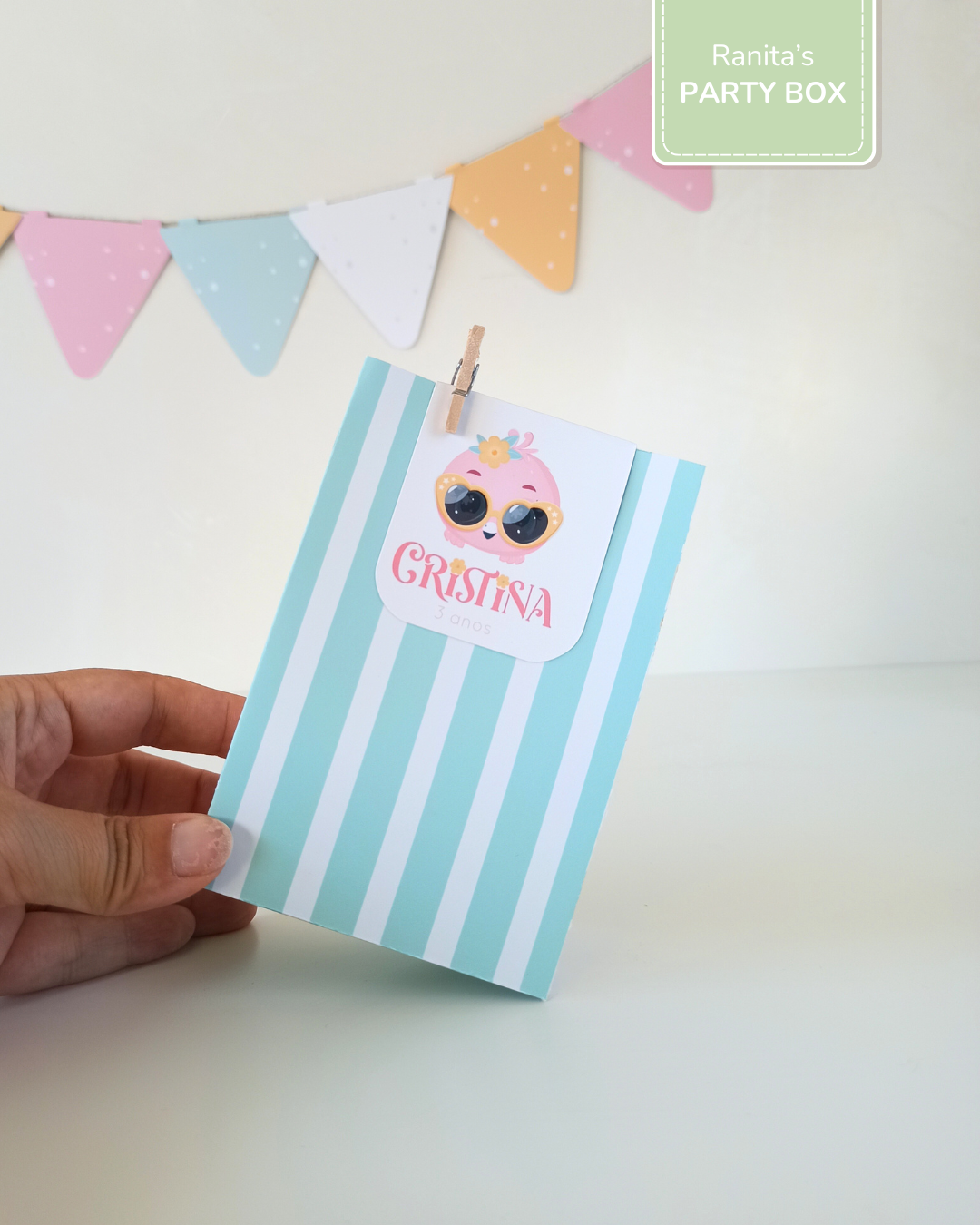 Saquinho de Lembrança c/ etiqueta – Festa Flamingos de Verão 1